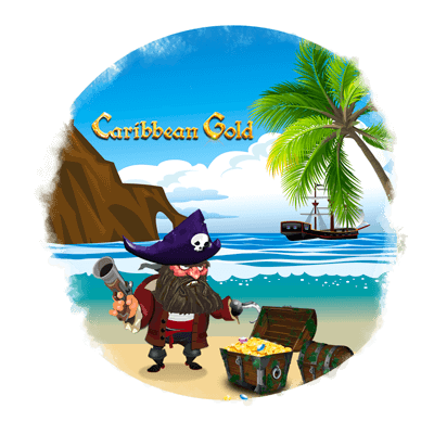 Pirate standing by the ocean guarding a treasure chest
